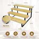 3 x Bamboo Display Risers, 4 Tier Cologne Stand Perfume Organizer for Men, Large Cupcake Dessert Shelf for Party, Riser Stand for Decoration and Organizer, Party, Makeup, Figures, Cupcake