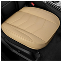 Leather Car Seat Cover - Anti-Slip Full Wrap Front Bottom Seat Cover Car Drive Seat Protector - Luxury Waterproof Cushion Covers with Storage Pocket for Most Cars SUVs Trucks (Beige)