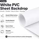 2Pack White PVC Backdrop 114 x 46 inch Seamless Photo Background Board