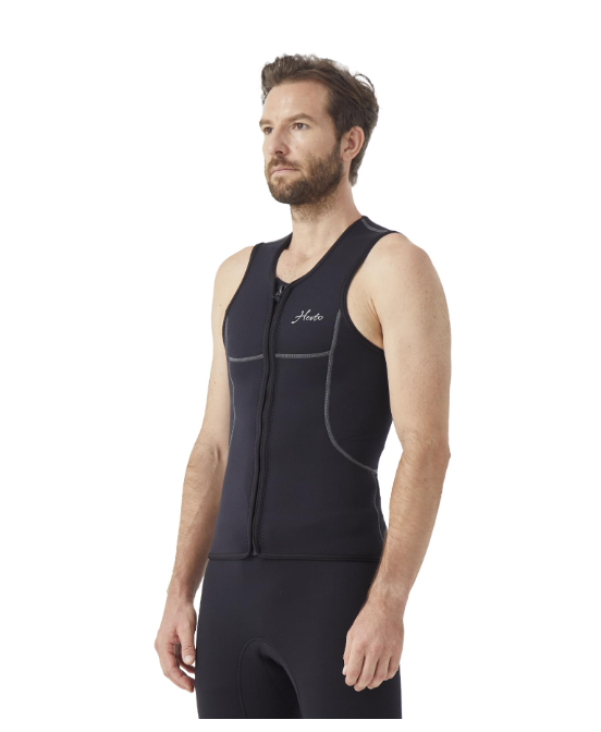 Hevto Men Wetsuit Tops and Vest 3/2mm Neoprene Jacket Surfing Swimming Front Zip Wet Suit for Water Sports, Medium 