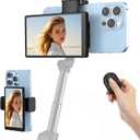 APEKX 5" Vlog Selfie Monitor Screen Magnetic for iPhone/Android - Wireless & USB-C/HDMI Live Stream Screen, 25% Larger Than 4", TikTok/YouTube Ready, 3 Brightness Levels (Black)