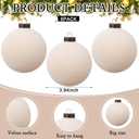 6 Pcs Christmas Velvet Balls 4 Inch Large Cream White Flocked Christmas Hanging Ornaments Decor Shatterproof Luxury Handmade Velvet Balls Xmas Tree Ornaments Bulbs for Wedding Anniversary Party (Beige)