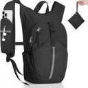 Small Hiking Backpack 10L - Lightweight Packable Foldable Backpack for Travel Camping Outdoor Commute, Compact Rucksack for Women Men(Black)
