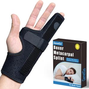 Metacarpal Finger Splint Hand Brace - Pinky Ring Finger Immobilizer For Boxer Fractures -Fit for Both Left or Right Hand (Small)
