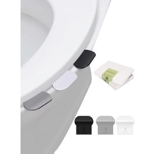 Toilet Seat Lifter Tab Toilet Lid Lifter, Toilet Seat Handle Lift Toilet Cover Lifter, Avoid Touching Toilet Cover Handle Bathroom Accessories For Home, Office, Hotel (White/Black)