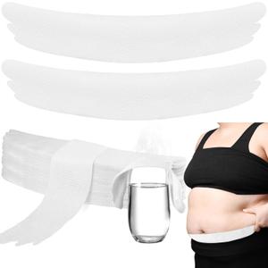 Cuffbow 100 Pcs Disposable Tummy Liners for Sweat Cotton Soft Absorber Pads Plus Size Cotton Under Belly Sweat Liners Belly Pad Band for Skin Rash White