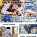 RELEANY Washable Area Rugs 8'x10' Non-Slip Modern Abstract Soft for Living Room Entryway Bedroom Nursery, Print Pattern, Grey Blue Gold/Golden