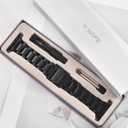 V.R.HOPE Resin Watch Band Compatible with Apple Watch Band for Women 38mm 40mm 41mm 42mm Tortoise Fashion Lightweight Bracelet Strap for iWatch Series 11/10/9/8/7/6/5/4/3/2/1/SE3(Black)