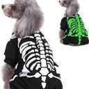 Wizland Pet Jumpsuit Halloween Skeleton Dog Costumes Clothes Apparel for Puppy Dog Cat Puppies, Extra-Small