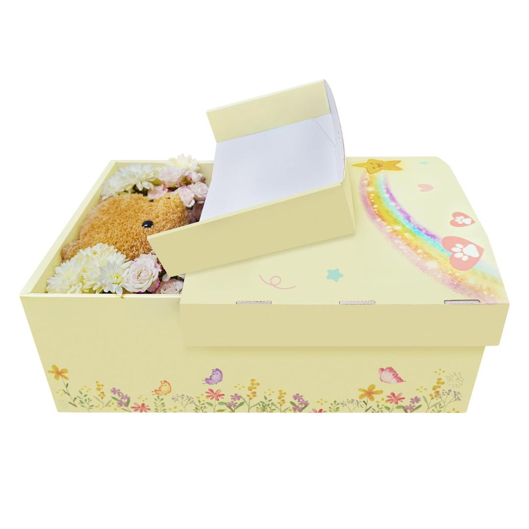 Eco-Friendly Pet Casket - Biodegradable Cardboard Coffin for Mid-Sized Pets up to 15lbs-33lbs (21.6" L) for Dog, Cat, Rabbit Thoughtful Memorial & Burial Box