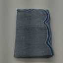 Scalloped Pillow Cover Pack of 2 Spring Chenille Decorative Throw Pillow Covers Cute Boho Couch Pillow Covers Aesthetic Funky Preppy Pillow Cases for Sofa Living Room (Misty Blue, 20x20 Inch)