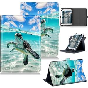 for Walmart Onn 11 Inch Pro 2024 Model 100146660 Universal Tablet Case, 360 Degree Rotating Kickstand Protective Stand Case with Multiple Viewing PU Leather Shell Case, Turtle