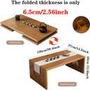 Japanese Floor Desk Foldable Bamboo Folding Coffee Table, Japanese Folding Table Low Coffee Table for Sitting On The Floor No Assembly, Solid Wood Japanese Dining Table Easy Storage Compact Design, A-39.4*14.5*11.8in