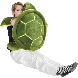 Civaner Big Green Sea Turtle Stuffed Animals Giant Soft Plush Toys, Large Ocean Turtle Body Pillow, Tortoise Toys Doll for Kid Boys Girls Birthday(12 Inches)