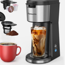Famiworths Single Serve Coffee Maker for K Cup & Ground Coffee, With Bold Brew, One Cup Coffee Maker, 6 to 14 oz. Brew Sizes, Fits Travel Mug, Black