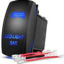 Nilight - 90001B LED Light Bar Rocker Switch 5Pin Laser On/Off LED Light 20A/12V 10A/24V Switch Jumper Wires Set for Jeep Boat Trucks, Blue