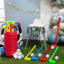 36 Pcs Plastic Mini Golf Clubs for Toddlers, Kids Golf Clubs Toy Set, Toy Balls for Outdoor Indoor Lawn Sports Birthday Gifts for Boys Girls