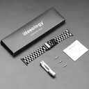 Iiteeology Lightweight Stainless Steel Band Designed for Apple Watch Ultra 3 & Ultra 2, Series 1-11, 46mm, 45mm, 44mm, 42mm, Replacement iWatch Bands for Men & Women,Jet Black
