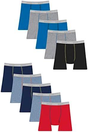 Hanes boys Hanes Boys' and Toddler Underwear, Comfort Flex Wb Boxer Briefs, 10-pack L