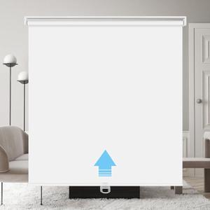 SHADEMOON Cordless Blackout Window Roller Shades, Pull Down Spring System Indoor Blinds, Room Darkening Waterproof UV Blocking Thermal Insulated Fabric for Home Office (White, Width 15", Height 72")