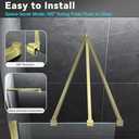 Frameless Shower Door Support Bar, Stainless Steel Wall-to-Glass Support Arm to Fixed Shower Glass Panel, for 1/4"-3/8" (6-10 mm) Door, 180° Pivot & Stow-Flat Mode (Brushed Gold, 35.4-inch(900mm))