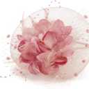 Cizoe Fascinators Hats for Womens 50s Headwear with Veil Flower Cocktail Wedding Tea Party Church Derby Hat (Purple)