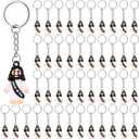 Sumind 48 Pcs Jesus Toys Figurine Christian Keychain Religious Keychain Bulk Classic Christian Rings for Christ (Black,White Jesus Loves You)