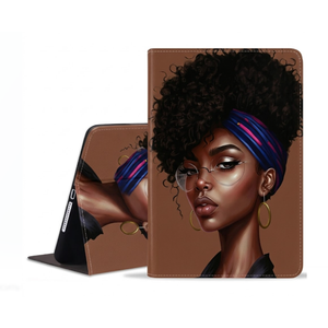 Case for iPad (A16) 11th Generation 11 Inch 2025, iPad 10th Generation 10.9 Inch 2022, Protective Leather Case, Adjustable Stand Auto Wake/Sleep Smart Case, African American Girl