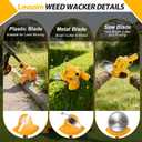 Electric Weed Wacker Cordless, 4000mAh Weed Eater with 3 Types Blades & Removable Auxiliary Wheels,Electric String Trimmer Brush Cutter & Grass Trimmer & Lawn Edger 2 Battery and Charger