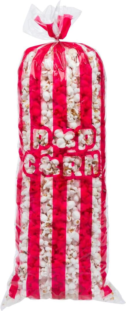 Clear Popcorn Bags with Ties - 3oz, 1,000 Count - Perfect for Concessions, Carnivals, Events, and Parties - Clear Popcorn Bags with Twist Ties for Easy Sealing