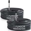 YUNSCM 2-PCS 700x25C/28C/30C/32C Bike Tubes FV48mm Presta Valve Premium Butyl Rubber 700C Bicycle Tubes Compatible 700 x 25C 700x26C 700x28C 700x30C 700x32C Bike Tire Tubes (G-276)