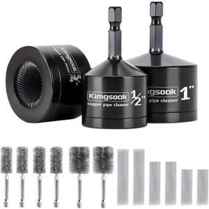 Copper Pipe Cleaner, 1/2", 3/4", 1" Copper Pipe Cleaning Brush for Drill, Copper Fitting Brush Tool