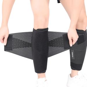 Hobrave Calf Brace Shin 2 Pack Splint Compression Wrap Sleeve for Torn Calf Muscle Pain Relief Strain Sprain Injury Adjustable Leg Support Men and Women (XXX-Large)