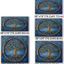 Tree of Life blue patterns.Tempered Glass Backsplash for Kitchen30"x24" | Frameless, Stove Backsplash Protector for Wall,Easy to Clean, Home Decor