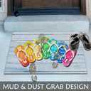 Summer Door Mat Outdoor Indoor Entrance, Slippers Summer Welcome Mat for Front Door 17x30