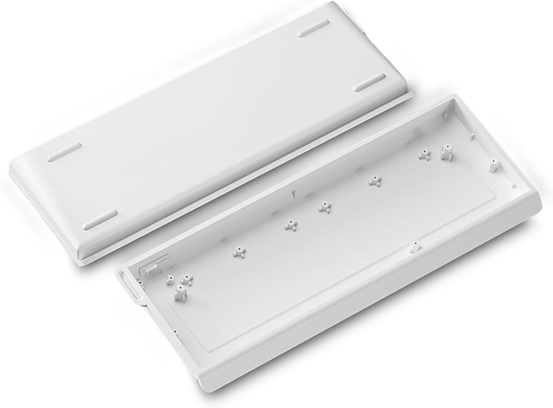 H60 Aluminum Keyboard Case,60% Customized Mechanical Gaming Keyboard Housing Compatible with Woot60HE/MADLIONS MAD 60 HE 61Keys Compact Barebones Keyboards DIY (White)