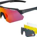 ROCKBROS Polarized Sports Sunglasses for Men Baseball Cycling Sunglasses UV400 Protection for Women Men (Black)