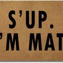 S'up I'm Mat Welcome Doormat (23.6 X 15.7 in) Colorful Print Top With Anti-Slip Rubber Back Novelty Gift For The Entrance Way