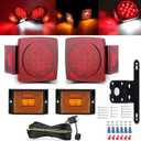LIMICAR LED Trailer Light Kit - Stop Turn Tail & Side Marker Lights with 25FT Braided Wire Harness, Waterproof 12V Trailer Lights for Boat Utility Camper RV Trucks, Fits Trailers Under 80 Inches