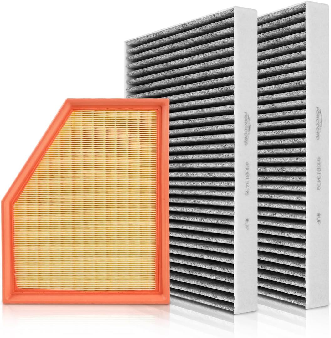 2-PACK Cabin Air Filter and 1-PACK Engine Air Filter Fit for BMW X5 X7 X6; BMW 530i, 530i xDrive, 540I, 540i xDrive, 530e, 530e xDrive, 740I, 740i xDrive more+ Replace#64115a1bdb6 13718691835