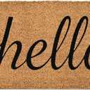 Natural Coco Coir Hello Welcome Mat with Heavy Duty Backing, 17" x 30" Anti-Slip Coconut Front Door Mat Outside Entrance, Funny Outdoor Door Mats for Entry, Porch, Patio, Garden, Mudroom