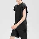 DANI CHINS Boys Loose Athletic Shirt and Shorts Set Kid Outfit with Pockets(Black, 10)