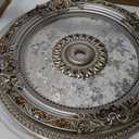 24.4 inch Decorative Ceiling Medallion for light fixtures, Silver and Gold Finish
