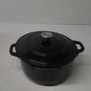 MÜELLERHOME 6 Quart Enameled Cast Iron Pot Dutch Oven, Heavy-Duty Oven-Safe up to 500° F, & Across All Cooktops, Casserole Dishes for Ovens, Bread Pan with Lid and Knob, Cast Iron Cookware, Black