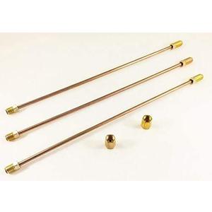 The Stop Shop 1/4 Inch Copper Nickel Brake Lines 16 Inches Long with Inverted Double Flares and Standard (7/16"-24) Tube Nuts Pack of 3