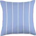 Aesthetic Light Blue and White Pinstripe Vertical Lines Throw Pillow (18x18)