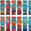 12 Pcs DIY Mandala Diamond Art Bookmarks for Adults Women Beginners Acrylic Dotz Kit 5d Floral Rhinestone Diamond Painting Bookmarks Diamond Art Book Marks with Tassels Crafts Supply
