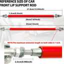 2PCS Front Bumper Lip Splitter Strut Rod 8''-11'' Adjustable Splitter Diffuser Strut Rods Tie Bars Compatible with Most Car Vehicles Dodge Challenger SRT,Camaro Toyota(Red)