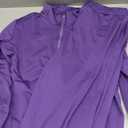 PINSV Women's 2 Piece Outfits Sweatsuit Lapel Half Zip Sweatshirts Wide Leg Pants Set Tracksuit, Purple, L