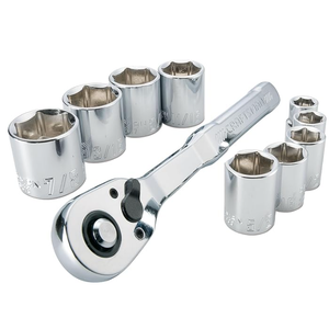 CRAFTSMAN Mechanics Tool Set with 72-tooth Low Profile Ratchet, SAE, 3/8 Inch Drive, 10 Piece (CMMT34563)